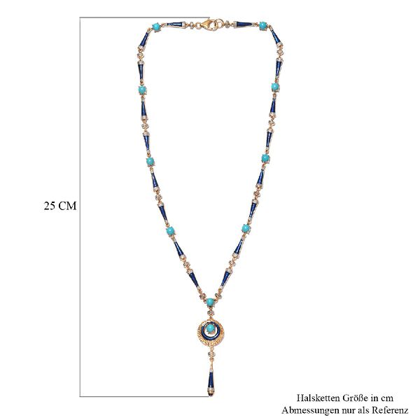 Nat&uuml;rliche Sleeping Beauty T&uuml;rkis emaillierte Halskette in Silber image number 5