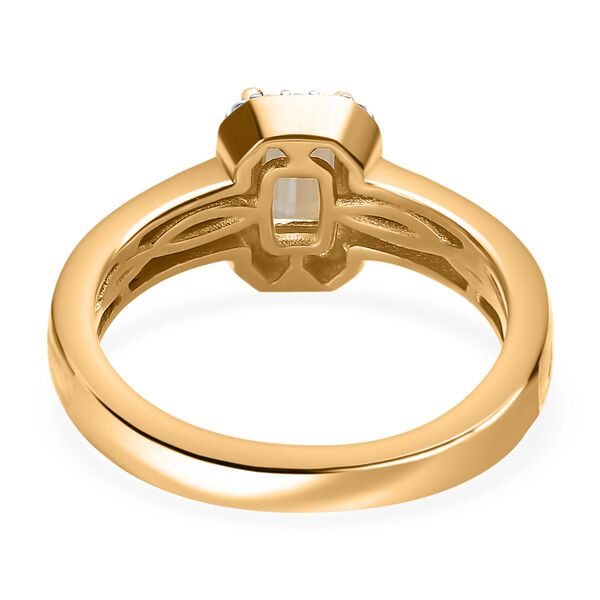 AA natürlicher goldener Tansanit und Moissanit Ring - 0,73 ct. image number 5