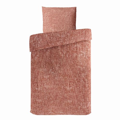 Meliertes Bettwäsche-Set aus hypoallergener und atmungsaktiver Mikrofaser, Bettbezug 135x200 cm, Kopfkissen 80x80 cm, Türkis