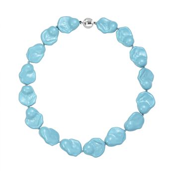 Sleeping Beauty t&uuml;rkisfarbene Fancy Muschelkernperle 50cm Halskette