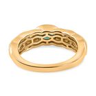 Kagem Sambischer Smaragd, weißer Zirkon Ring, 925 Silber vergoldet (Größe 16.00) ca. 0.49 ct image number 5