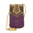 Bestickte Crossbody-Handytasche, Größe 8,5x5,25 cm, Lila