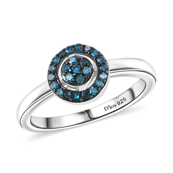 CULLINAN-MINE - Blauer Diamant Ring 925 Silber rhodiniert (Gr&ouml;&szlig;e 20.00) ca. 0.20 ct image number 4