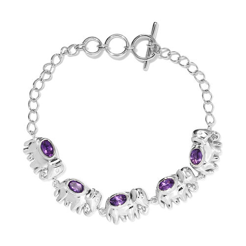 Afrikanischer Amethyst-Armband, ca. 18.5 cm Messing ca. 2,59 ct image number 0