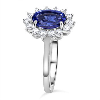 Tansanit und Moissanit Ring - 1,76 ct.