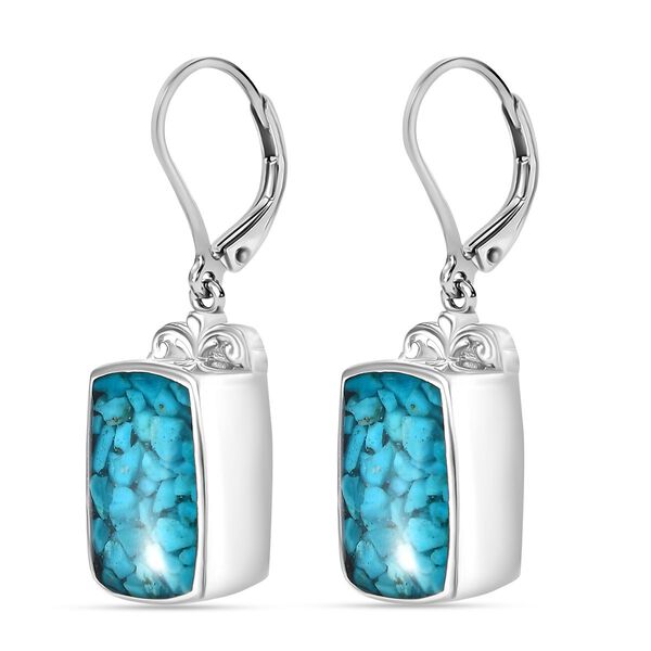 Sleeping Beauty Matrix Türkis Ohrringe 950 Kupfer ca. 9.20 ct image number 4