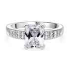 Lustro Stella Weißer Saphir-Farbener Zirkonia Ring 925 Silber rhodiniert (Größe 17.00)