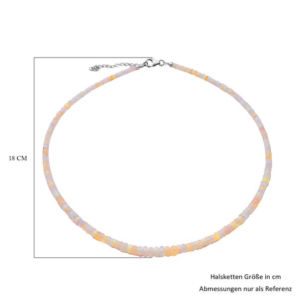 Natürlicher Äthiopischer Welo Opal Halskette ca. 45 cm lange 925 Silber Rhodiniert ca. 34.00 ct image number 5
