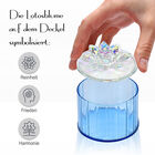 Deko Vorratsglas aus Kristallglas mit Lotusblüte Deckel, blau image number 5
