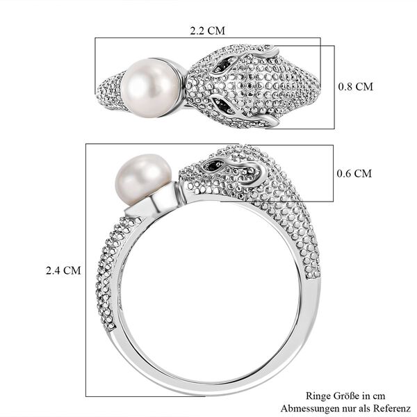 S&uuml;&szlig;wasser Perle und schwarzer Spinell Ring image number 7