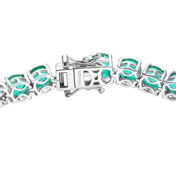 D'Joy Smaragd-Quarz Triplette Armband ca. 20 cm 925 Silber rhodiniert ca. 33,54 ct.