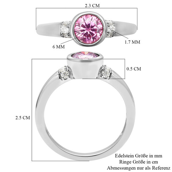 Rosa Moissanit Ring 925 Silber rhodiniert  ca. 0,88 ct image number 7