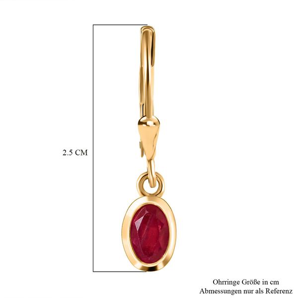 Afrikanische Rubin (Fissure gef&uuml;llt) Ohrringe - 1,33 ct. image number 5