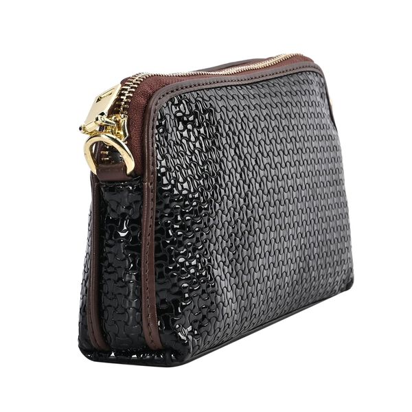 Chaose by Elsie - Echtleder Crossbody Tasche Schlangen-Prägung, Cognac image number 7