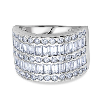 LUSTRO STELLA - Zirkonia Ring 925 Silber rhodiniert (Gr&ouml;&szlig;e 16.00) ca. 1,69 ct