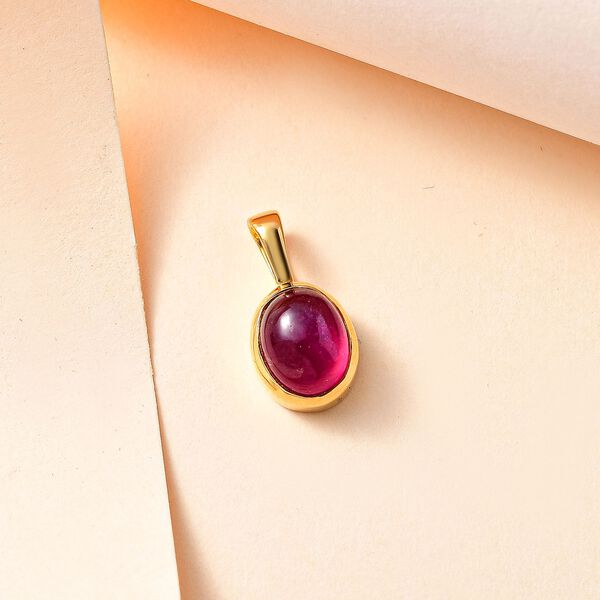 AA Afrikanischer Rubin (Fissure gef&uuml;llt) Anh&auml;nger 925 Silber Gelbgold Vermeil ca. 3.58 ct image number 3