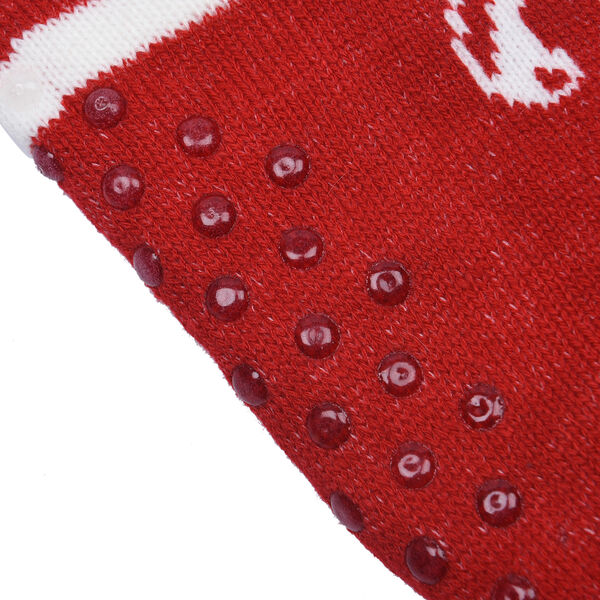 2er-Set - 2 Paar rutschfeste Haus Socken mit warmem Sherpa Futter, Einheitsgr&ouml;&szlig;e , Weihnachtsmotiv, Wei&szlig; und Rot&nbsp; image number 3