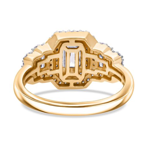 LUXURIANT DIAMOND- SGL zertifizierter VS-EF Labor Diamant Ring, 925 Silber Gelbgold Vermeil - 1 ct. image number 4