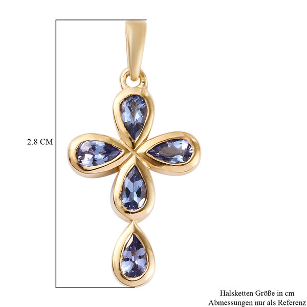 Tansanit Anh&auml;nger 925 Silber vergoldet ca. 1,00 ct image number 6