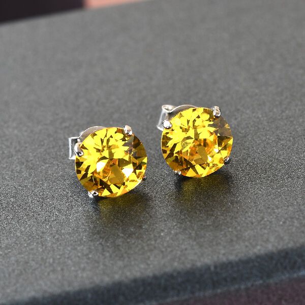 LUSTRO STELLA - österreichische Saphir Kristall-Ohrstecker, 925 Silber platiniert ca. 3,72 ct image number 7