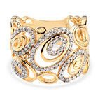 Diamant-Ring, 925 Silber Gelbgold Vermeil (Größe 16.00) ca. 0,33 ct