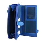 SUKRITI- Handbemalte Brieftasche aus Echtleder mit verstellbarem Schulterriemen und Schlüsselanhänger, Blau image number 7