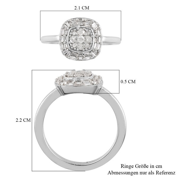 Diamant Ring 925 Silber platiniert  ca. 0,33 ct image number 7