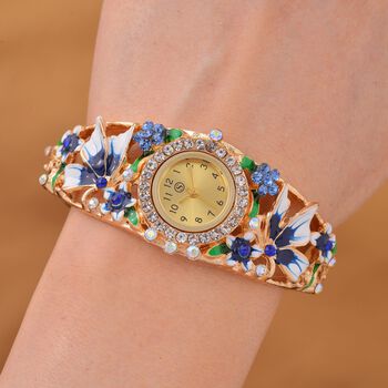 Mehrfarbiger Kristall Uhren WA7 cm Reiner Edelstahl emailliert