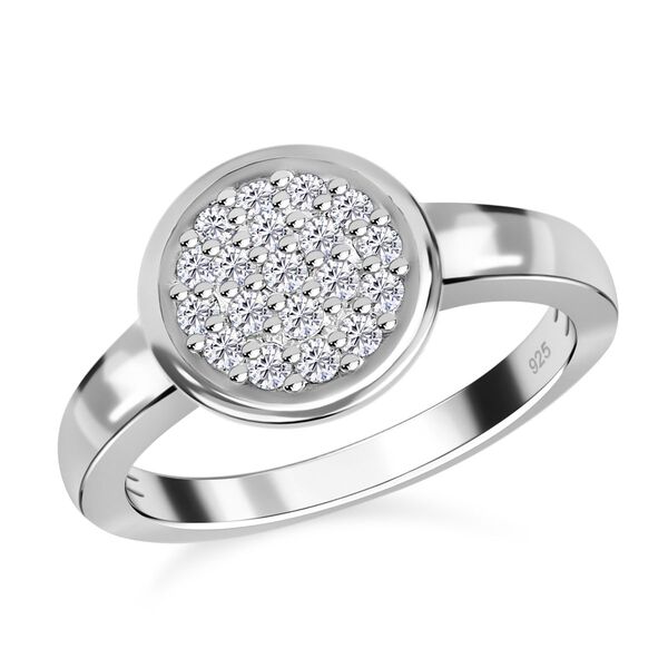 88 Facetten Moissanit Ring 925 Silber platiniert ca. 0,29 ct image number 4