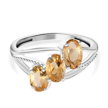 Citrin Ring, 925 Silber (Gr&ouml;&szlig;e 21.00) ca. 1,32 ct