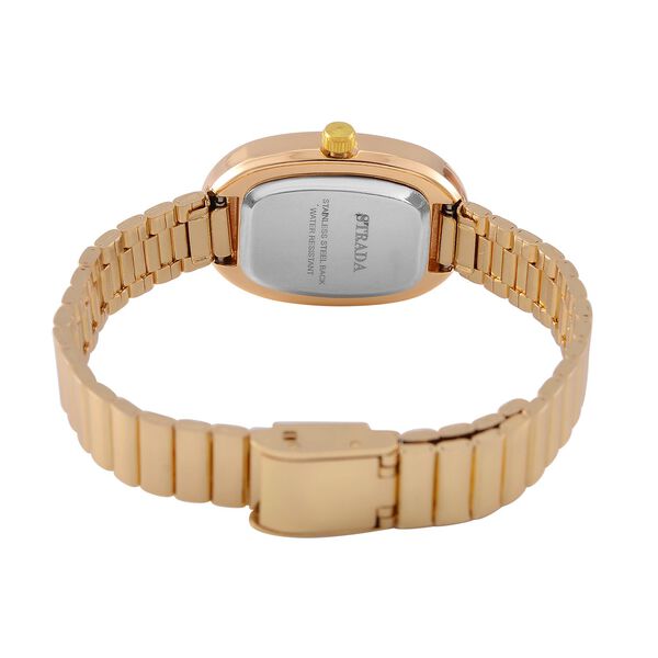 STRADA - Elegante Armbanduhr mit Japanischem Uhrwerk, Stahlsonnenschliff-Zifferblatt und Edelstahlarmband, Reiner Edelstahl, 19 cm, goldfarben image number 5