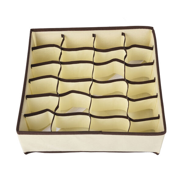 4er-Set Unterw&auml;sche-Aufbewahrungsboxen, Gr&ouml;&szlig;e: 28x14 cm 32x15 cm, 32x32 cm, 30x16 cm und 32x31,5 cm, Beige image number 5
