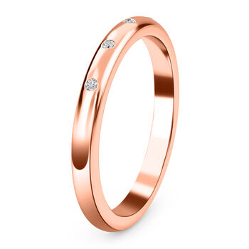 Schlichter, funkelnder Bandring, ros&eacute;vergoldet