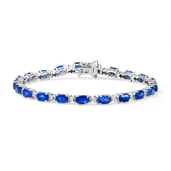 D'Joy AA Natürlicher Kaschmir-Kyanit, Moissanit Armband ca. 19 cm 925 Silber rhodiniert ca. 13,96 ct. image number 0
