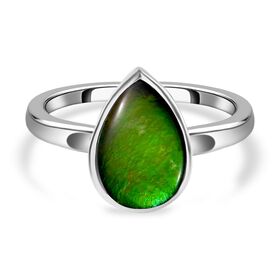Kanadischer Ammolit Ring, 925 Silber platiniert (Größe 20.00) ca. 2.27 ct