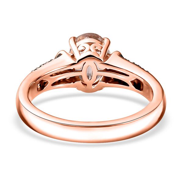 AAA Maroppino Morganit, Weißer Diamant Ring, 925 Silber 750 Roségold Vermeil (Größe 20.00) ca. 1.31 ct image number 6