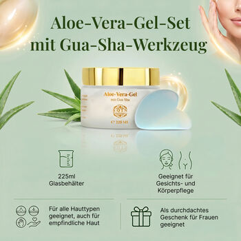 SQIN Botanicals - Aloe Vera Gel Set mit Opalit Gua Sha, 225ml