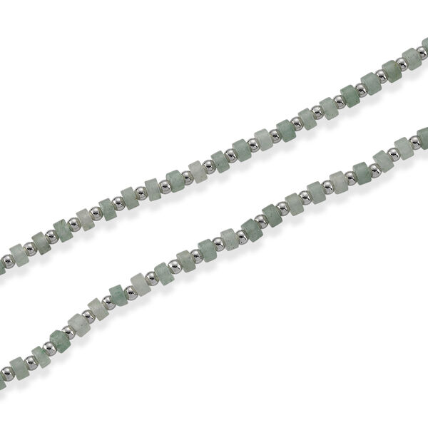 Gr&uuml;ner Aventurin Halskette, flexibel, Reine Legierung ca. 25.00 ct image number 3