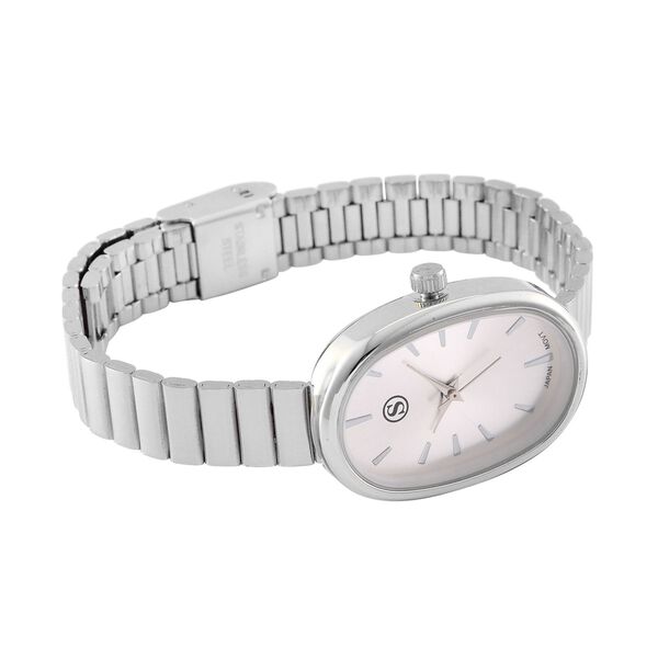 STRADA - Elegante Armbanduhr mit Japanischem PC21S Werk, Stahlsonnenschliff-Zifferblatt und Edelstahlarmband, Reiner Edelstahl, 19 cm image number 4