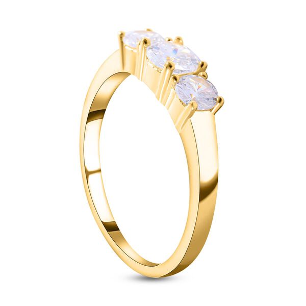 LUSTRO STELLA - Wei&szlig;er Zirkonia-Ring, 925 Silber vergoldet - 1,75 ct. image number 3