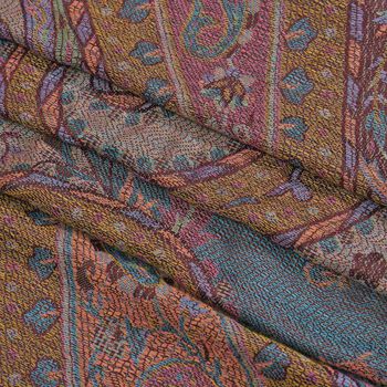 Schal mit Paisley-Muster und Fransen, 70x180cm, Beige