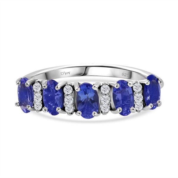 Tansanit, Moissanit Ring 925 Silber rhodiniert (Größe 19.00) ca. 1.20 ct image number 0