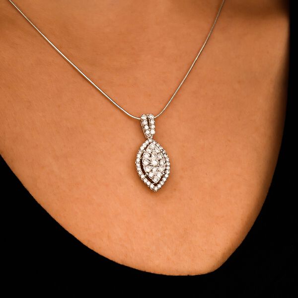 LUXURIANT SI-GH Labor Diamant Anh&auml;nger in 417 Wei&szlig;gold - 1 ct. image number 1