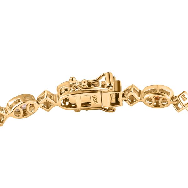 AA Natürlicher goldener Tansanit, Weißer Zirkon Armband ca. 18 cm 925 Silber Gelbgold Vermeil ca. 4,34 ct. image number 4