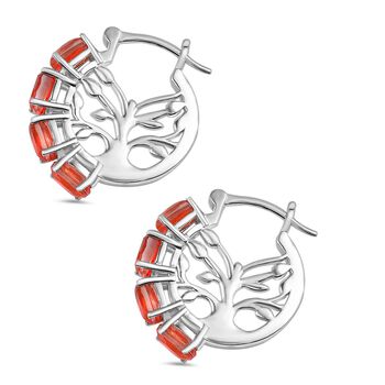 Padparadscha Quarz Triplette Ohrringe Nickelfreies Messing ca. 4.70 ct