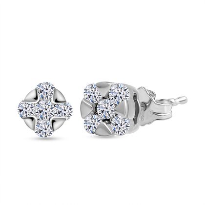 LUXURIANT DIAMOND - Lab Grown Diamant SI-GH Ohrringe 925 Silber rhodiniert ca. 0.50 ct