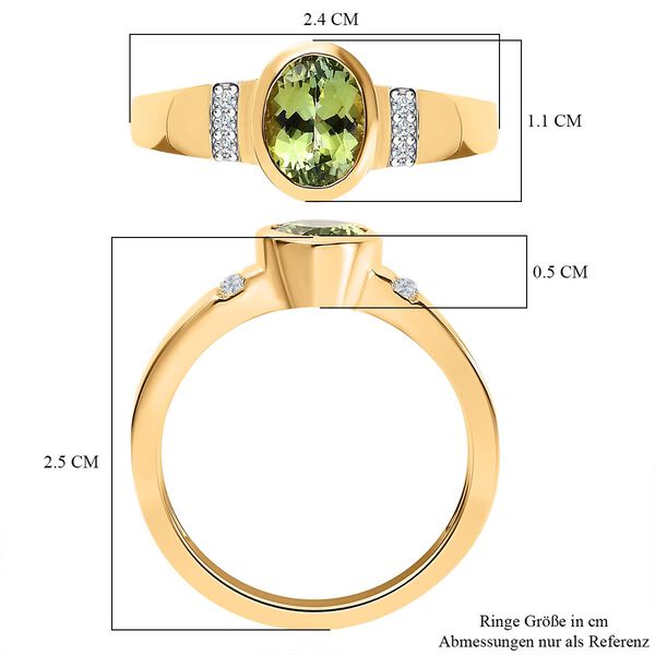 Nat&uuml;rlicher AAA Calabar-Turmalin, Wei&szlig;er Diamant Ring, 585 Gold (Gr&ouml;&szlig;e 19.00) ca. 1.30 ct image number 7