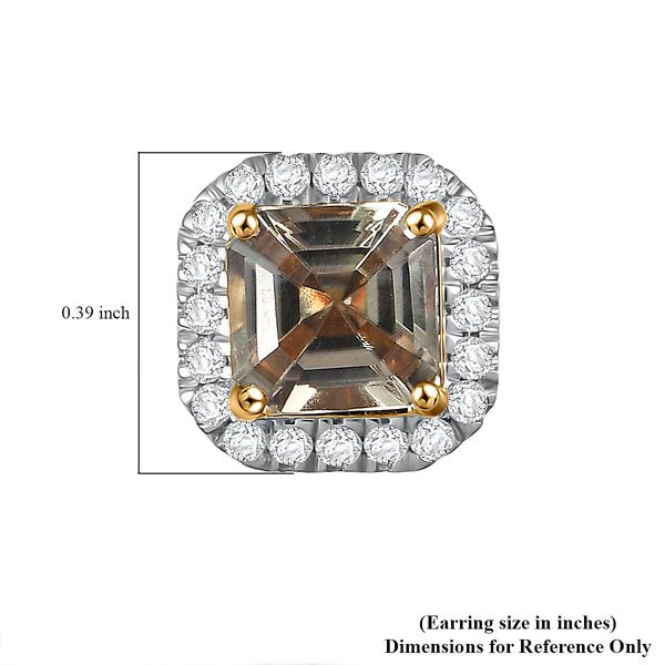 AAA Turkizit, Wei&szlig;er Diamant Ohrringe 585 Gold ca. 2,36 ct. image number 4