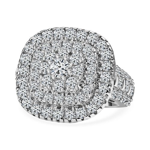 LUSTRO STELLA - Weißer Zirkonia Ring, 925 Silber platiniert (Größe 18.00) ca. 4.42 ct image number 0