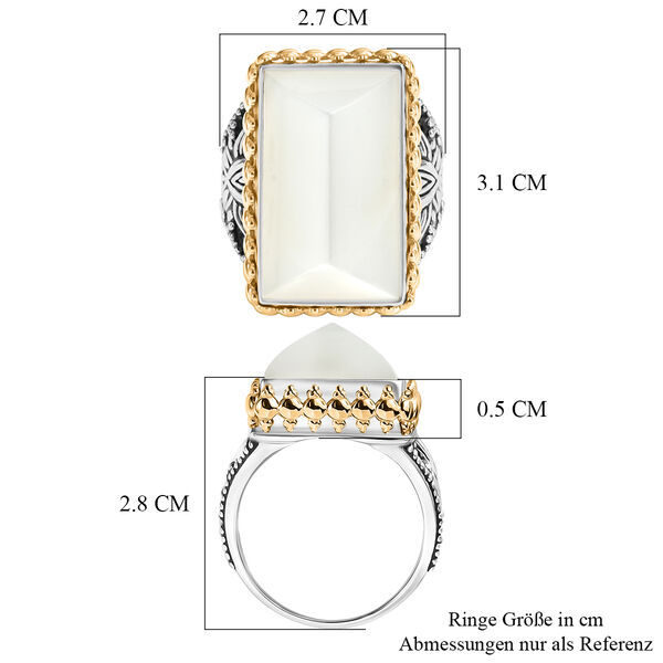 Sajen Silber-Grauer Mondstein Ring 925 Silber rhodiniert (Gr&ouml;&szlig;e 21.00) ca. 26.80 ct image number 6